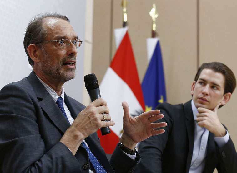 Heinz Faßmann, Vorsitzender des Expertenrates für Integration im Außenministerium und Außenminister Sebastian Kurz.  