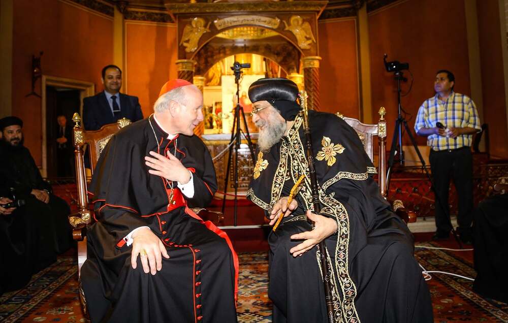 Kardinal Christoph Schönborn und der Koptisch-orthodoxe Papst-Patriarch Tawadros II. / kathbild.at / Magdy Gerges, Franz Josef Rupprecht Kardinal Christoph Schönborn und der Koptisch-orthodoxe Papst-Patriarch Tawadros II.